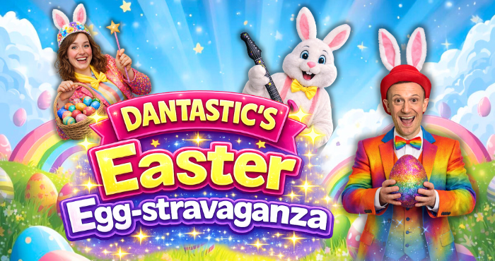 The Dantastic team are back for an extra special, high energy, musical, panto-style show  bursting with laughter, music and Easter magic!